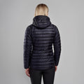 Eclipse Blue Montane Women's Anti-Freeze Hooded Down Jacket Model Back