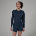 Eclipse Blue Montane Women's Dart Nano Long Sleeve T-Shirt Model Front