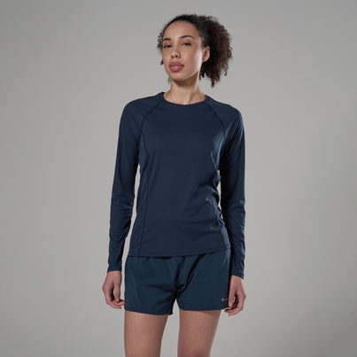 Eclipse Blue Montane Women's Dart Nano Long Sleeve T-Shirt Front FDNLSECL