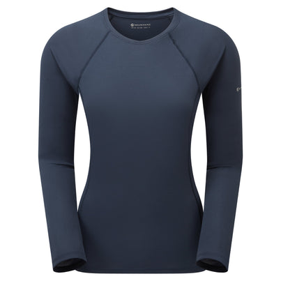 Eclipse Blue Montane Women's Dart Nano Long Sleeve T-Shirt Front FDNLSECL