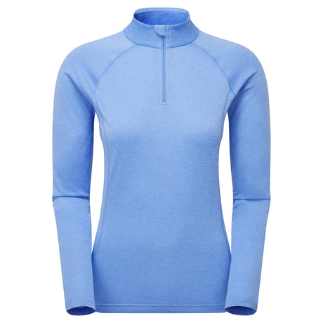 Cornflower Montane Women's Dart Zip Neck T-Shirt Front FDRZICOR