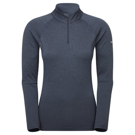 Eclipse Blue Montane Women's Dart Zip Neck T-Shirt Front