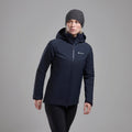 Eclipse Blue Montane Women's Duality Insulated Waterproof Jacket Model Front