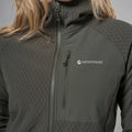 Moss Montane Women's Dura XT Hooded Fleece Jacket Model 5 FDXTHMOS