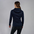 Eclipse Blue Montane Women's Fury Hooded Fleece Jacket Model Back