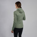 Pale Sage Montane Women's Fury Hooded Fleece Jacket Model Back