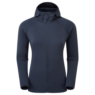 Eclipse Blue Montane Women's Fury Lite Hooded Fleece Jacket Front FFULHECL