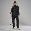 Black Montane Women's Khamsin Lite Hooded Softshell Jacket Model 3 FKHLHBLA