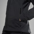 Black Montane Women's Khamsin Lite Hooded Softshell Jacket Model 6 FKHLHBLA