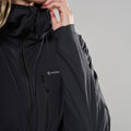 Black Montane Women's Khamsin Lite Hooded Softshell Jacket Model 8 FKHLHBLA
