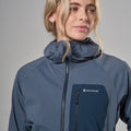Dark Sky Montane Women's Khamsin Lite Hooded Softshell Jacket Model 4 FKHLHDAS