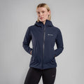 Eclipse Blue Montane Women's Minimus Lite Waterproof Jacket Model Back