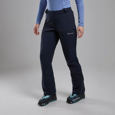 Eclipse Blue Montane Women's Nordes Softshell Pants Front