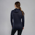 Eclipse Blue Montane Women's Protium Lite Hooded Fleece Jacket Model Back