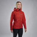 Saffron Red Montane Women's Spirit Lite Waterproof Jacket Model Front