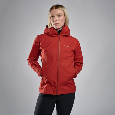 Saffron Red Montane Women's Spirit Lite Waterproof Jacket Front