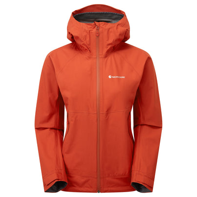 Saffron Red Montane Women's Spirit Lite Waterproof Jacket Front