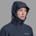 Eclipse Blue Montane Women's Tenacity Hooded Softshell Jacket Model 4