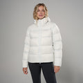 Powder Montane Women's Thaw Hooded Down Jacket Model Front FTHAHPOW