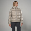 Ridge Montane Women's Thaw Hooded Down Jacket Model Front FTHAHRID