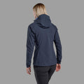 Eclipse Blue Montane Women's Tenacity Nano Hooded Softshell Jacket Model Back