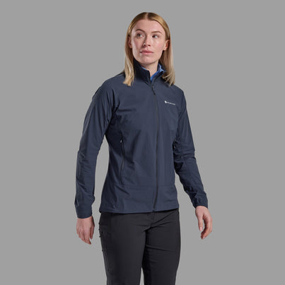 Eclipse Blue Montane Women's Tenacity Nano Softshell Jacket Front