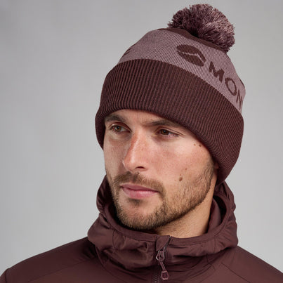 Dark Garnet Montane Logo Cuffed Beanie Hat Front