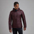 Dark Garnet Montane Men's Anti-Freeze Lite Hooded Down Jacket Model Front