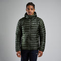 Oak Green Montane Men's Anti-Freeze Hooded Down Jacket Model Front