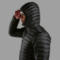 Black Montane Men's Anti-Freeze Lite Hooded Down Jacket Model 4
