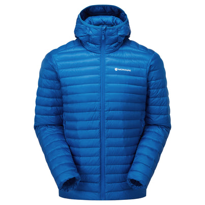 Neptune Blue Montane Men's Anti-Freeze Lite Hooded Down Jacket Front