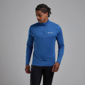 Neptune Blue Montane Men's Dart Zip Neck T-Shirt Model Front