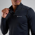 Black Montane Men's Dart XT Thermal Zip Neck Long Sleeved Top Model 3