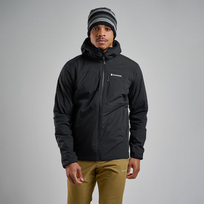 Black Montane Men's Fireball Hooded Insulated Jacket Front