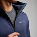 Eclipse Blue Montane Men's Fury Hooded Fleece Jacket Model 4