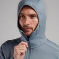 Stone Blue Montane Men's Fury Hooded Fleece Jacket Model 4