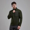 Oak Green Montane Men's Fury XT Fleece Pull-On Model Front