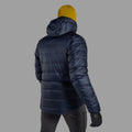 Eclipse Blue Montane Men's Kamen Hooded Down Jacket Model Back