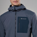 Dark Sky Montane Men's Khamsin Lite Hooded Softshell Jacket Model 4 MKHLHDAS