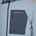 Frost Blue Montane Men's Khamsin Lite Hooded Softshell Jacket Model 4 MKHLHFRO