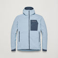 Frost Blue Montane Men's Khamsin Lite Hooded Softshell Jacket Front MKHLHFRO