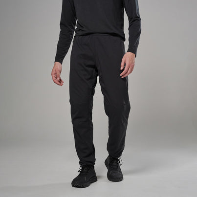 Black Montane Men's Khamsin Lite Softshell Pants Front MKLPRBLA