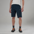 Eclipse Blue Montane Men's Mossa Softshell Shorts  Model Front MMOSSECL