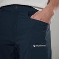 Eclipse Blue Montane Men's Mossa Softshell Shorts  Model 4 MMOSSECL