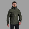 Oak Green Montane Men's Phase Waterproof Jacket Model Front