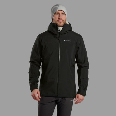 Black Montane Men's Phase Waterproof Jacket Front MPHJABLA