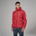 Hot Chilli Red Montane Men's Prism Hooded Insulated Jacket Model Front