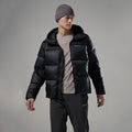 Black Montane Men's Thaw Hooded Down Jacket Model Back MTHAHBLA