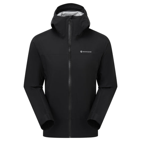Black Montane Men's Vortic Waterproof Jacket Front MVORJBLA